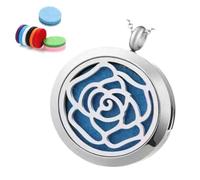 Collar con colgante de aromaterapia, hueco resistente al desgaste | Joyería de cuello de acero inoxidable para mujer, difusor de aceite, yoga, meditación, relajación, spa, uso diario, viajes