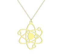 Collar con colgante de átomo de carbono para mujer, diseño de planeta, física, ciencia, joyería griega, regalo