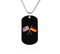 Collar con colgante de bandera cruzada de Estados Unidos y Alemania con foto personalizada, colgante conmemorativo, etiqueta de perro