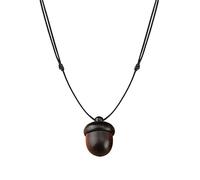 Collar con colgante de bellota de ébano que se puede desenroscar la caja, collar de cadena ajustable, adornos colgantes de temperamento para hombres y mujeres