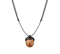 Collar con colgante de bellota de ébano que se puede desenroscar la caja, collar de cadena ajustable, adornos colgantes de temperamento para hombres y mujeres