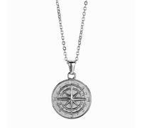 Collar con colgante de brújula para hombre, diseño gótico, punk, joyería de moda, collar con colgante de brújula para hombres y mujeres, talla única, como se describe, como se describe