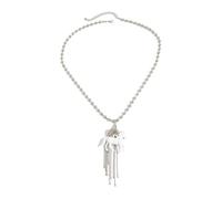 Collar con colgante de caballo juguetón con elegante detalle de borlas, cadena de cuello de cuentas redondas Great Her, one size, Metal Acrílico Plástico