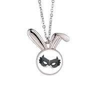Collar con colgante de cabeza de gato negro feliz carnaval de Venecia con conejo, joyería de regalo