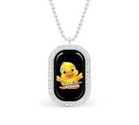 Collar con colgante de cadena ajustable para mujer, con texto en inglés "I Don't Give A Duck" para viajes y fiestas, talla única, Metal