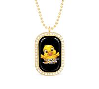 Collar con colgante de cadena ajustable para mujer, con texto en inglés "I Don't Give A Duck" para viajes y fiestas, talla única, Metal