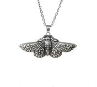 Collar con colgante de calavera y polilla de la muerte, joyería simbólica vanguardista con vibraciones góticas, insecto místico, accesorio de moda