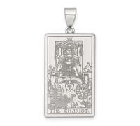 Collar con colgante de carta del tarot de plata de ley 925 de 16,8 mm, regalo de joyería para mamá, talla única, Metal Plata Plata de ley, No es una piedra preciosa