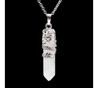 Collar con colgante de Chakra de cristal de cuarzo Natural, collares con prisma Hexagonal de piedra Natural,cristal blanco