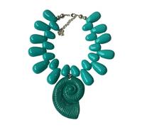 Collar con colgante de concha con temática de playa con cadena de clavícula de longitud ajustable para trajes de vacaciones y fiestas, collar con colgante impermeable, talla única, como se describe