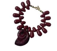 Collar con colgante de concha con temática de playa con cadena de clavícula de longitud ajustable para trajes de vacaciones y fiestas, collar con colgante impermeable, talla única, como se describe