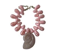 Collar con colgante de concha con temática de playa con cadena de clavícula de longitud ajustable para trajes de vacaciones y fiestas, collar con colgante impermeable, talla única, como se describe