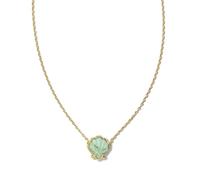 Collar con colgante de concha en oro, colgante de concha chapado en oro de 18 quilates, collar de cadena oceánica, accesorios de joyería para amantes del océano (Blue necklace)