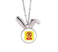 Collar con colgante de conejo Art Deco con logotipo de No Eating