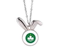 Collar con colgante de conejo con bandera regional de Macao de China