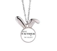 Collar con colgante de conejo con cita del festival Best Dad in the Galaxy