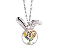 Collar con colgante de conejo con diseño de corazón de la torre pisa roma