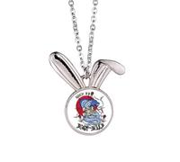 Collar con colgante de conejo con diseño de serpiente y mordedura de animal