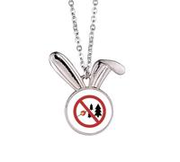 Collar con colgante de conejo con el logotipo de No Fire in the Rabbit