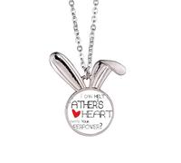 Collar con colgante de conejo con texto en inglés "I Can Melt My Father's Heart Best Papa Love Rabbit