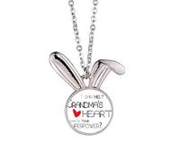 Collar con colgante de conejo con texto en inglés "I Can Melt My Grandma's Heart Nana Rabbit