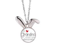 Collar con colgante de conejo con texto en inglés "I'm a Grandma What's your Superpower"