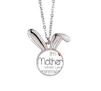 Collar con colgante de conejo con texto en inglés "I'm a Mother What's your Superpower"