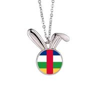 Collar con colgante de conejo de África con bandera de República Centroafricana, joyería de regalo