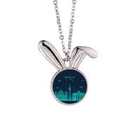 Collar con colgante de conejo de Alemania Berlín con diseño de arquitectura de Berlín