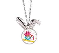 Collar con colgante de conejo de doble cabeza feliz carnaval de Venecia