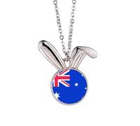 Collar con colgante de conejo de la bandera nacional de Australia, Oceanía, diseño de conejo, joyería de regalo