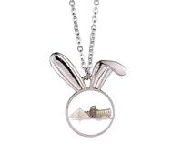 Collar con colgante de conejo del Museo del Louvre en París, Francia, joyería de regalo