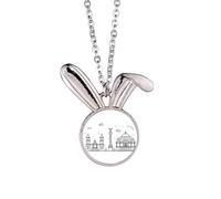 Collar con colgante de conejo, diseño de monumento nacional de la ciudad de México