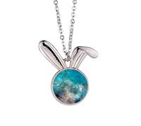 Collar con colgante de conejo, diseño de peces coloridos con diseño de océano, diseño de animales