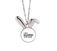 Collar con colgante de conejo "I Am A Millionaire In The Dream Rabbit