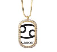 Collar con colgante de constelación de cáncer de junio y julio, joyería dorada con diamantes