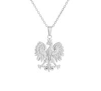 Collar Con Colgante De Contorno De Águila De Polonia - Cadena De Dijes De Tótem Étnico De País De Polonia,Joyería Delicada Patriótica,Joyería De Patriotismo De Hip Hop Para Mujeres Y Hombres,S