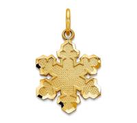 Collar con colgante de copo de nieve de satén sólido de oro amarillo de 10 quilates, no grabable, 20 x 22 mm de ancho, para mujer