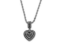 Collar con colgante de corazón chapado en oro - Base de cobre con microincrustaciones de circonitas, joya romántica en forma corazón para mujer - Ideal para uso diario y regalos (E)