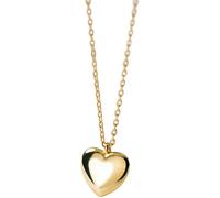 Collar con colgante de corazón de oro liso en plata de ley 925, ideal como regalo de amor para mujeres, adolescentes y niñas.