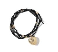 Collar con colgante de corazón grabado a la moda, cadena larga de clavícula, longitud ajustable, accesorios para mujer, símbolo de amor
