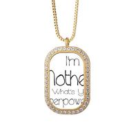 Collar con colgante de cristal de diamante con texto en inglés "I'm a Mother What's your Superpower"