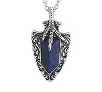 Collar Con Colgante De Cristal De Escudo, Unisex, Con Garra De Águila, Guardián De La Fe, Collar De Piedra Natural Con Cadena, Joyería Llamativa, Regalo Para Padre, Hombre Y Mujer, Lapislázuli.