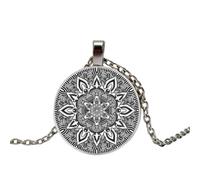 Collar con colgante de cristal de henna con mandala, estilo de joyería hecho a mano, símbolo indio de om, budismo zen, 1