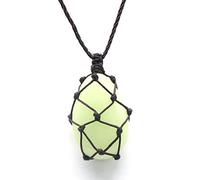 Collar con colgante de cristal de piedra natural, envoltura de cuerda, ópalo de ojo de tigre pulido para collar de mujer,Piedra luminosa,25x38mm 39cm
