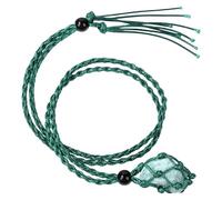 Collar Con Colgante De Cristal De Piedras Preciosas Naturales Para Hombres Y Mujeres, Con Cristales Irregulares Naturales En Bruto, Tejido A Mano, Cordón Ajustable De Longitud, Aventurina Verde.