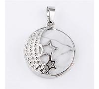 Collar con colgante de cristal de rosa púrpura de piedra Natural para mujer, joyería femenina, collares de Metal con estrella de luna hueca,howlita