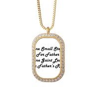 Collar con colgante de cristal dorado con cita de festival gigante de pequeño paso