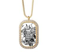 Collar con colgante de cristal dorado con diseño de montañas y ríos de obra maestra china