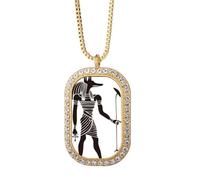 Collar con colgante de cristal dorado de Anubis del antiguo Egipto Anubis